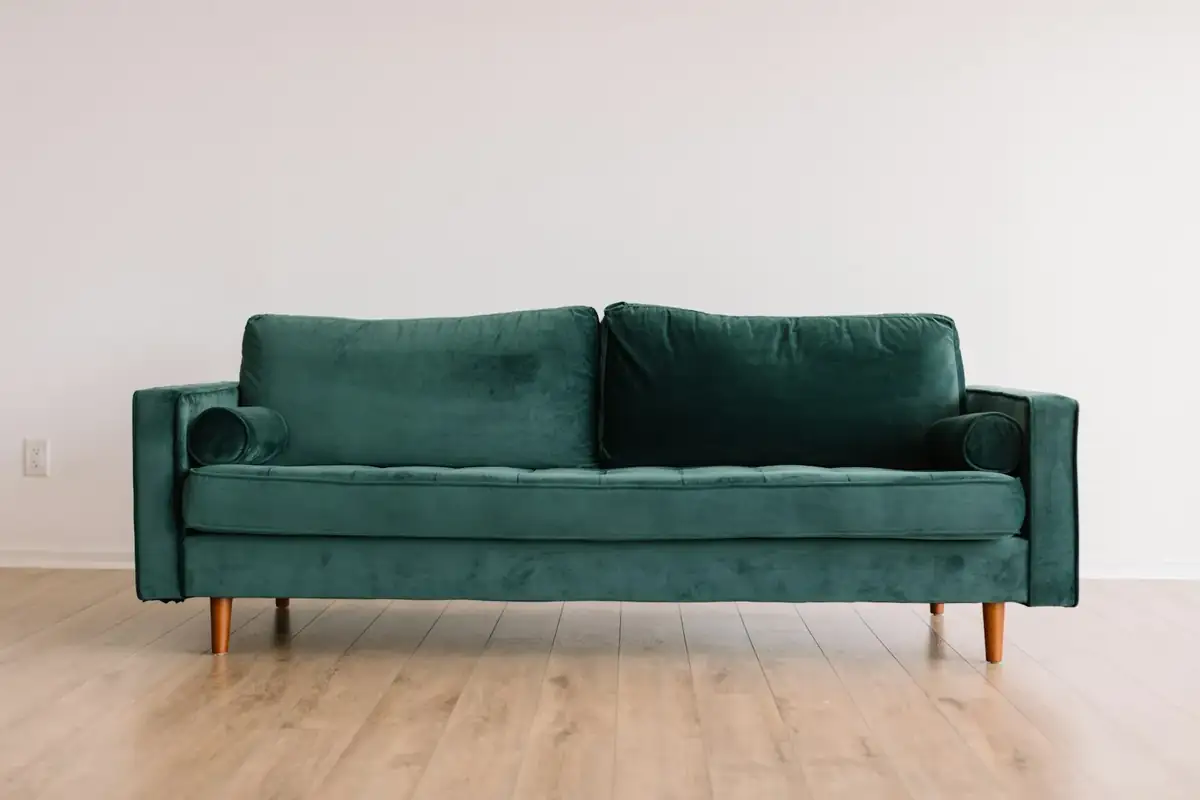 Modular sofa in a living room used for furniture fit and layout guidance
